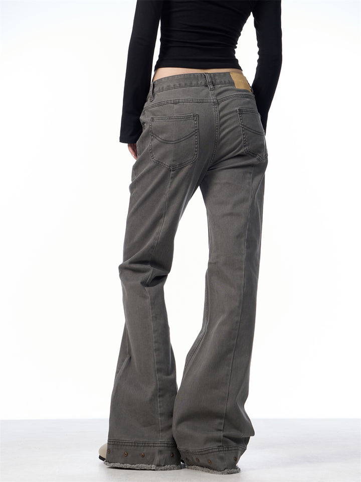 GKIKZ RETRO SKINNY WAIST STRETCH FLARED PANTS