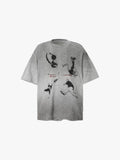 Gradient Dirty Wash Distressed Loose Tees