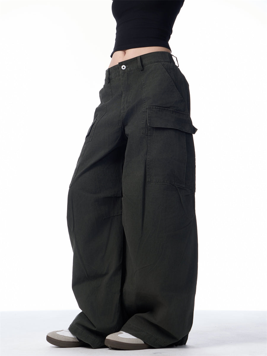 GKIKZ BIG-POCKET SCIMITAR BAGGY PANTS