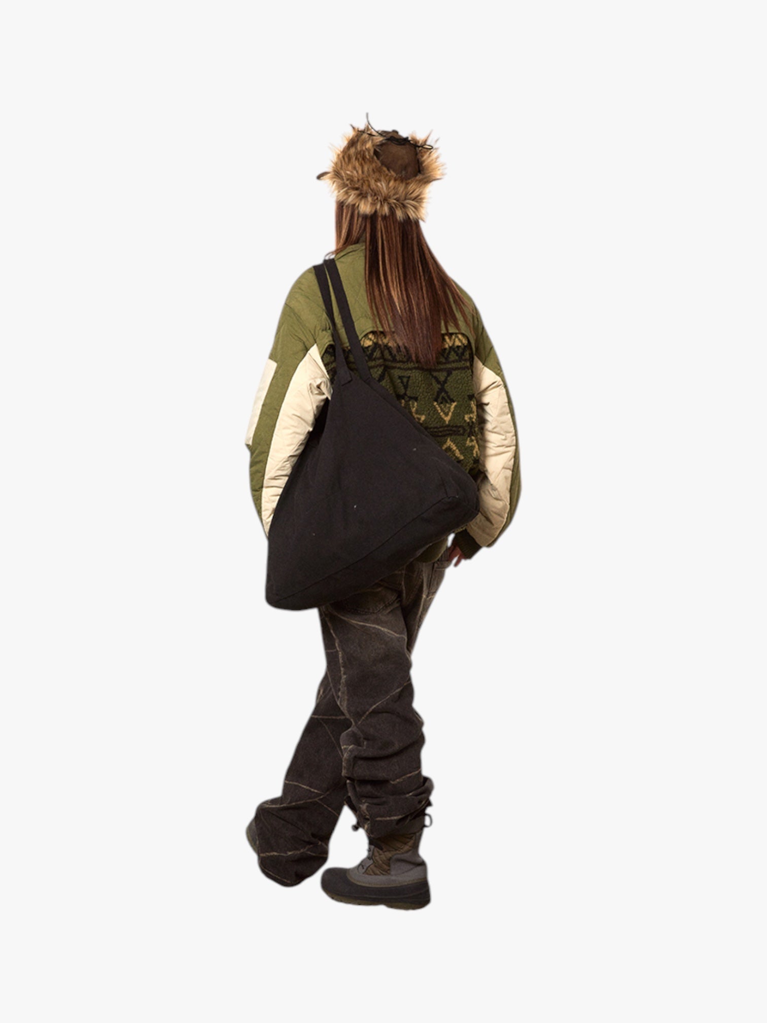 GKIKZ TRIBAL ERECT CONTRAST COTTON PADDED JACKET