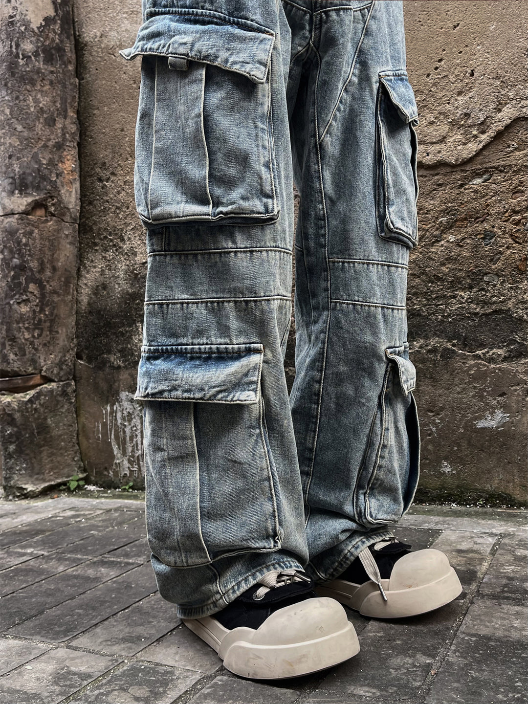 11KN Heavy Denim Multi-Pocket Baggy Jeans