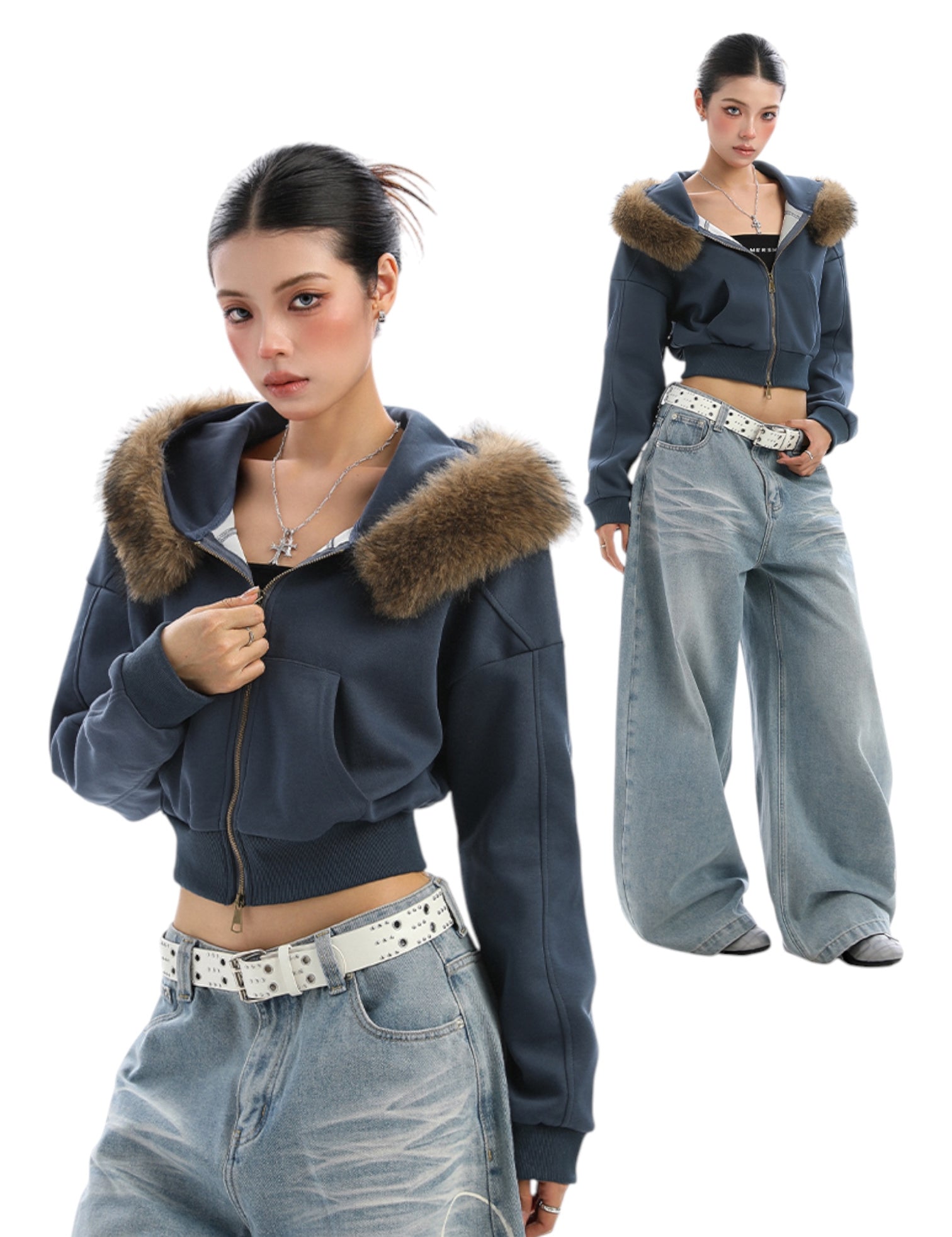 [25AW NEW ARRIVAL] GKIKZ FOX FLARE ZIP-UP HOODIE