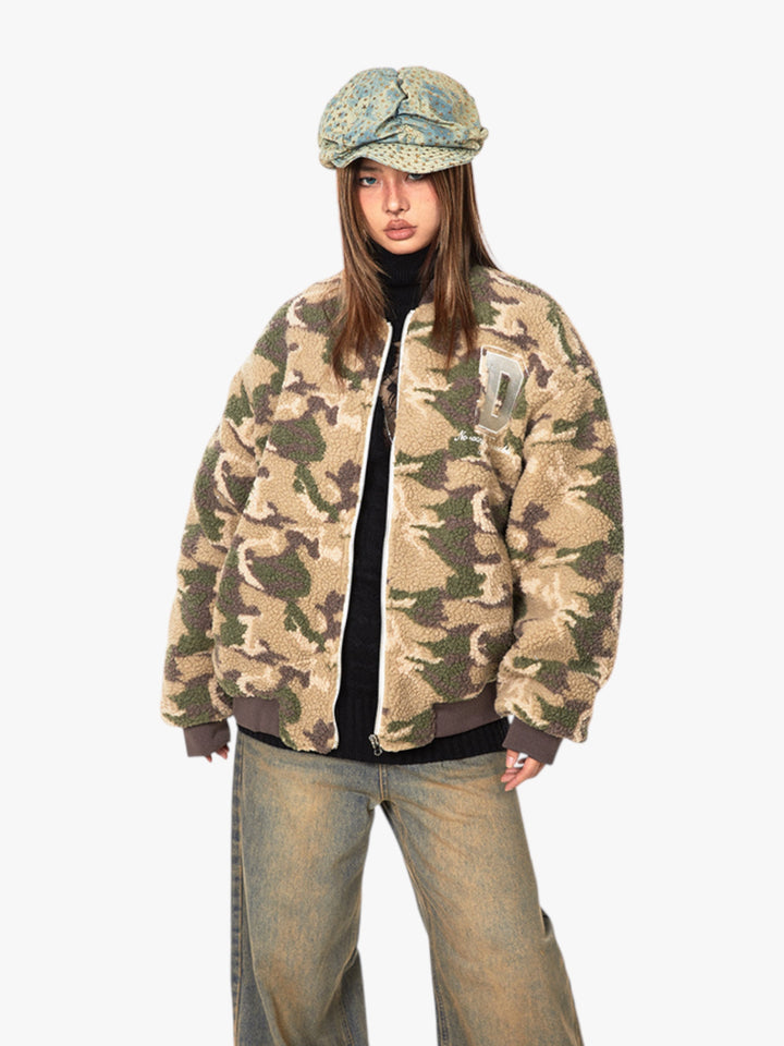 GKIKZ DESERT DUST CAMOUFLAGE FLEECE COTTON-PADDED JACKET