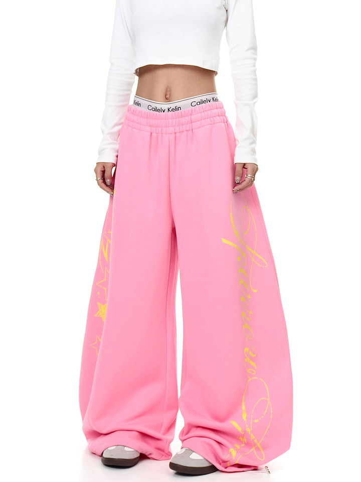 GKIKZ BUBBLE POP STARBURST LOOSE WIDE-LEG PANT