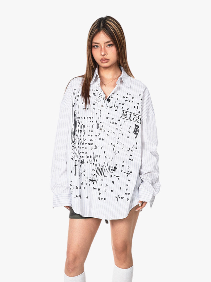 GKIKZ BOLD ABSTRACT LONG-SLEEVED SHIRT