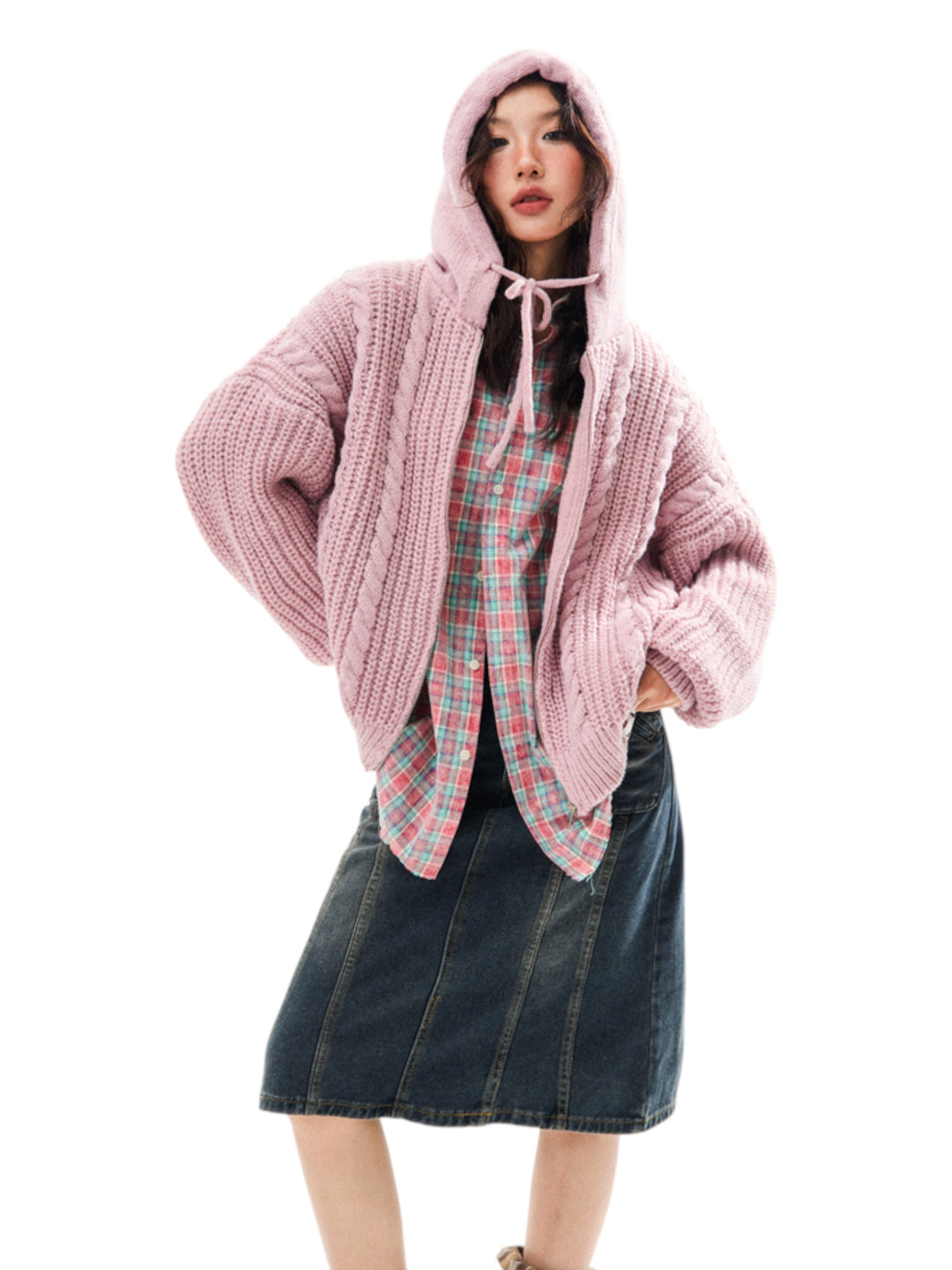 GKIKZ CHUNKY KNIT HOODIE ZIPPER - COZY LIMITED EDITION