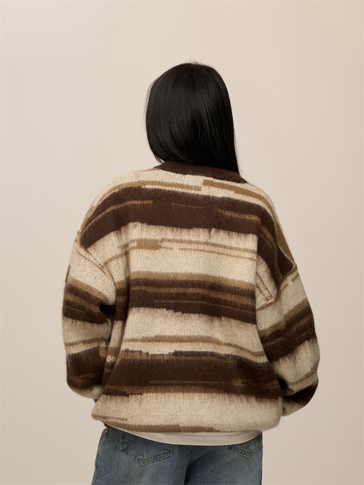 [CHRISTMAS SPECIAL] GKIKZ LUXURIOUS STRIPED VELVETY THICK OVERSIZED SWEATER