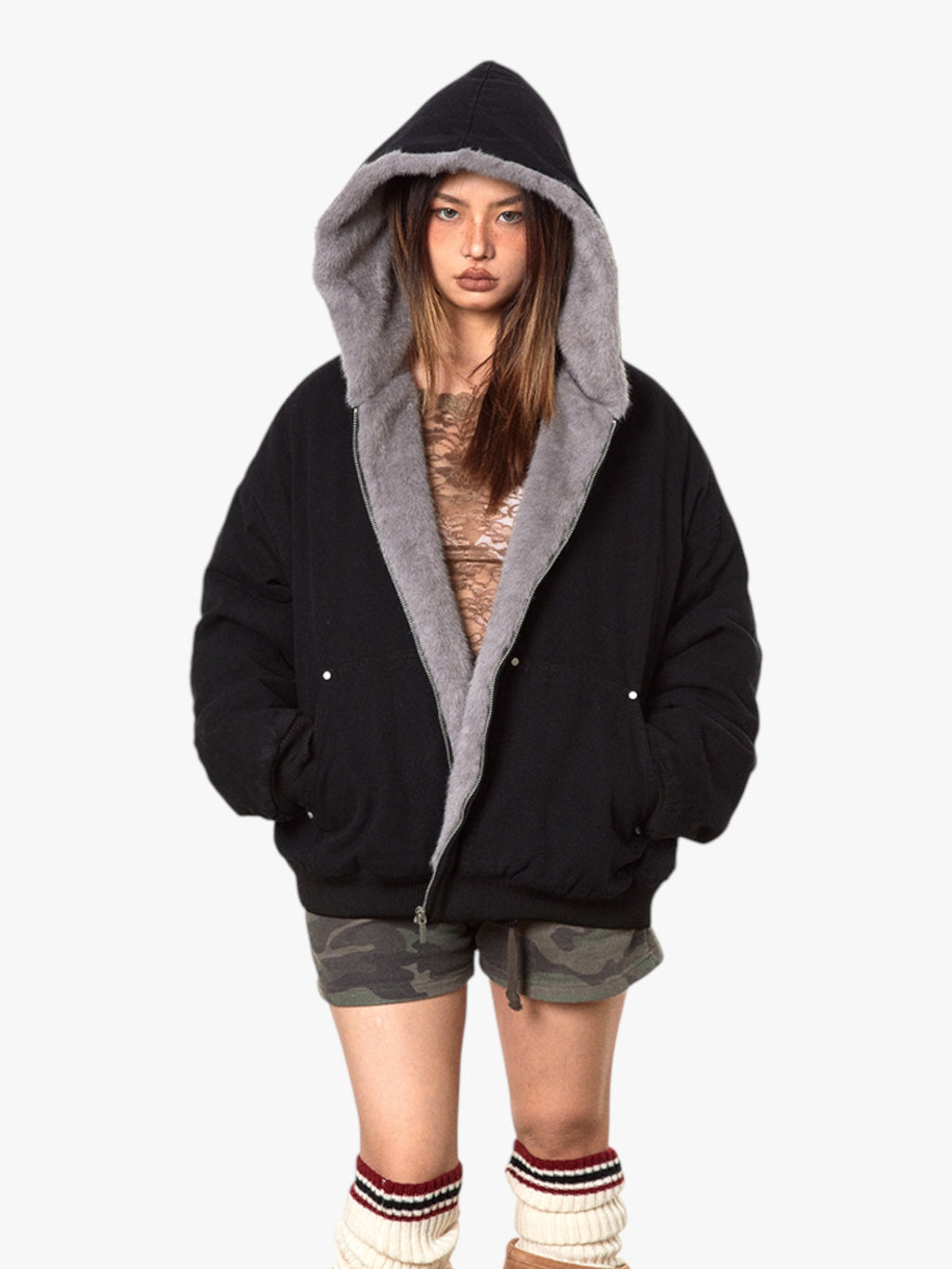 Retro Cotton-Padded Thickened Fur Jacket