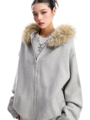 [25AW NEW ARRIVAL] GKIKZ AURORA EDGE FAUX FUR JACKET