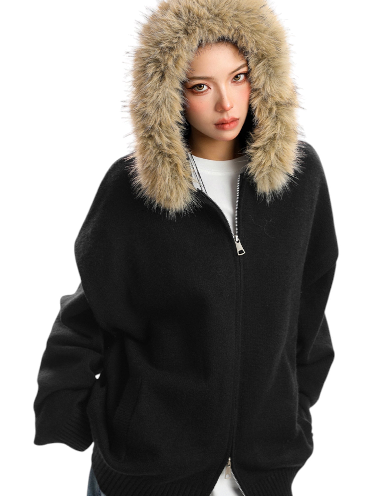 [25AW NEW ARRIVAL] GKIKZ AURORA EDGE FAUX FUR JACKET