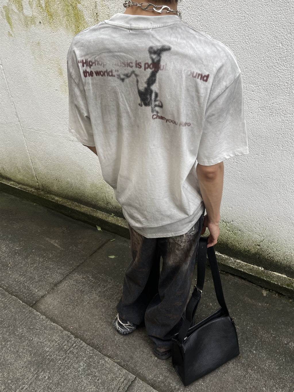Gradient Dirty Wash Distressed Loose Tees