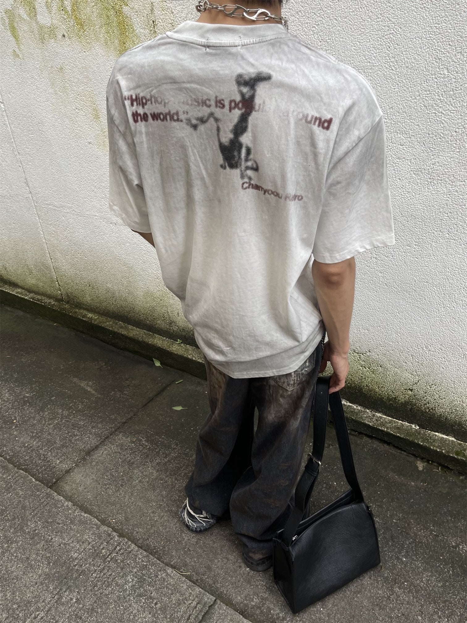 Gradient Dirty Wash Distressed Loose Tees