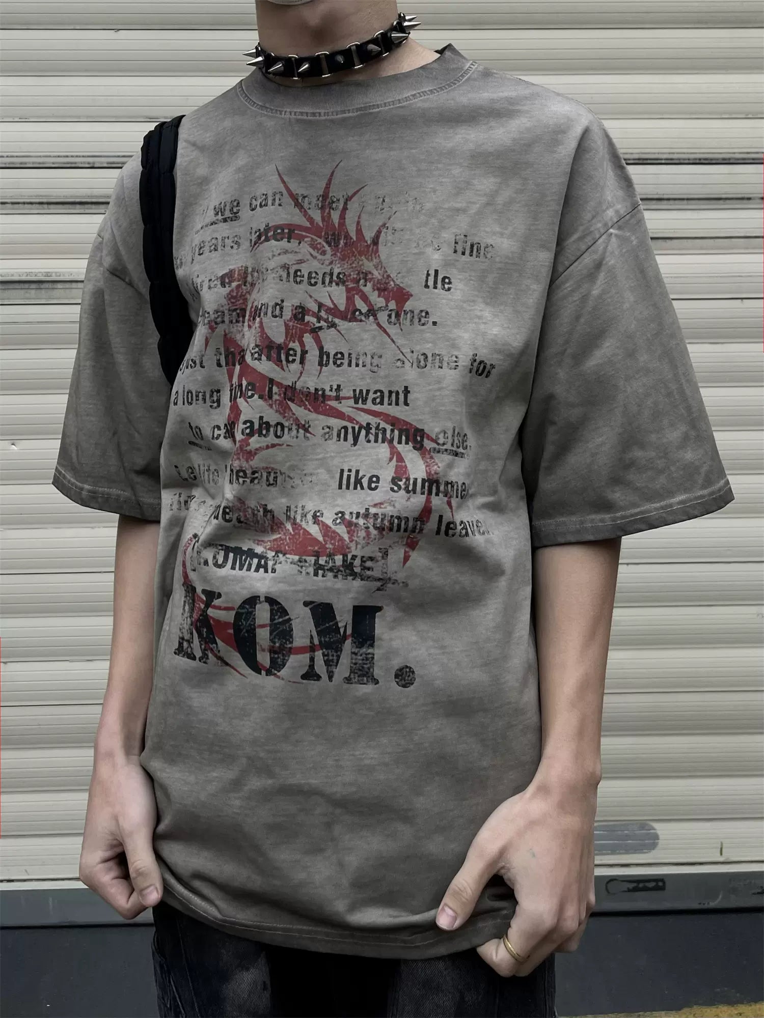 GKIKZ VINTAGE DRAGON YEAR DROP SHOULDER TEES