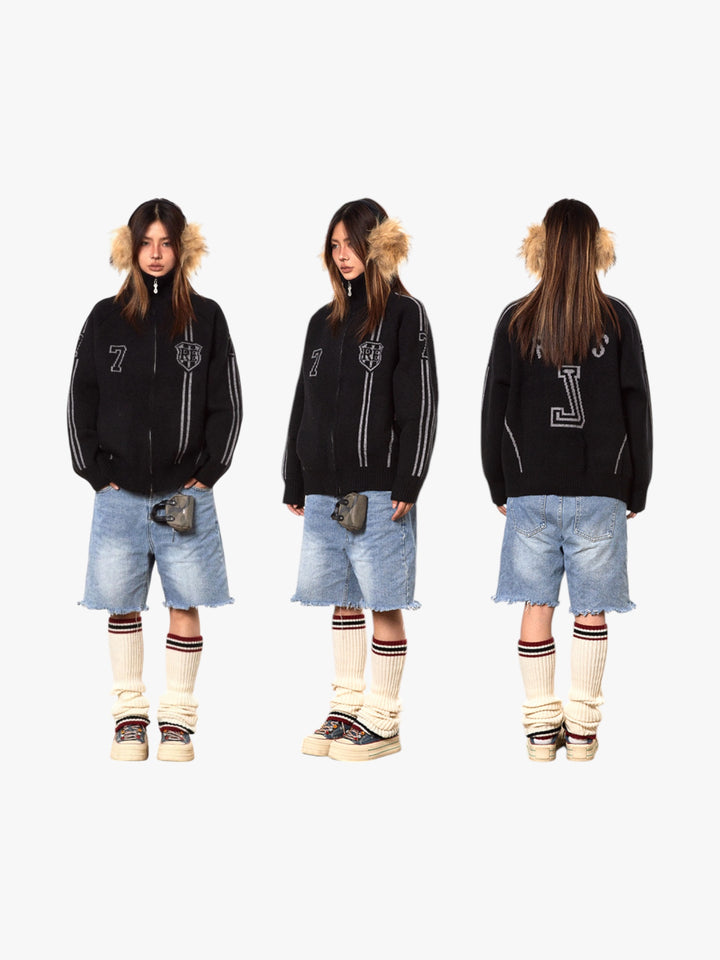 GKIKZ RĚS-07 ZIPUP KNITTED CARDIGAN