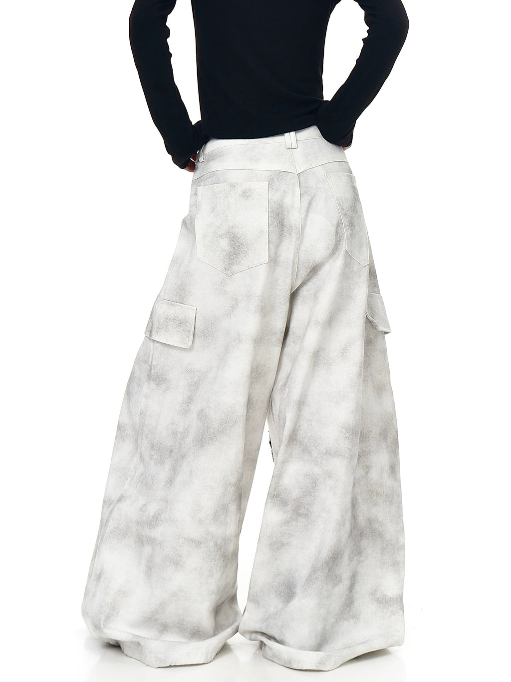 Starfall Distress Wide-Leg Cargo Pant