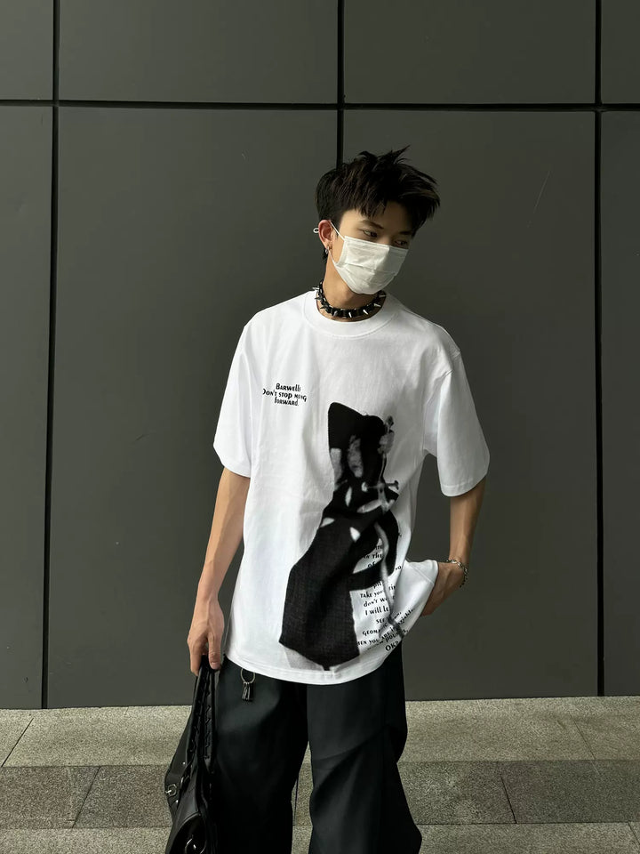 Blur Sword Play Drop Shoulder Tees