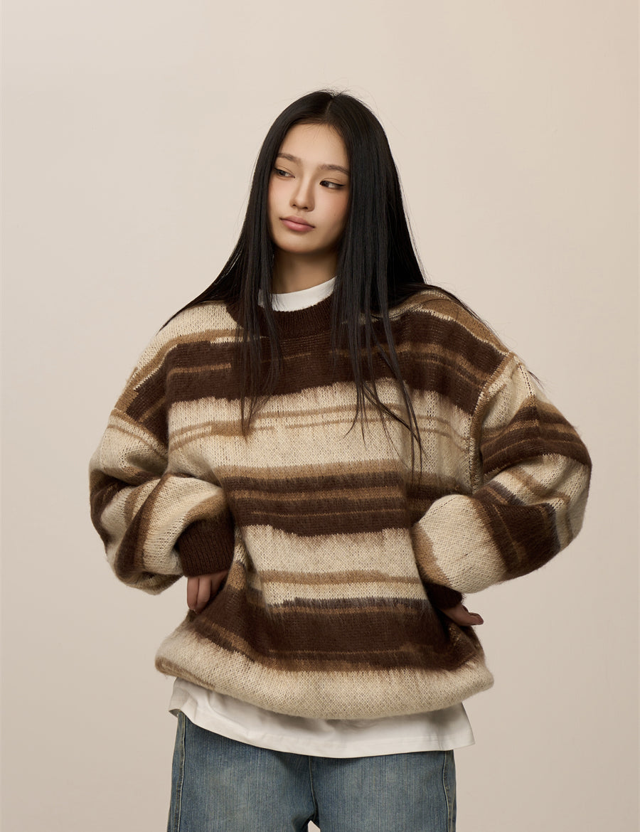 [CHRISTMAS SPECIAL] GKIKZ LUXURIOUS STRIPED VELVETY THICK OVERSIZED SWEATER