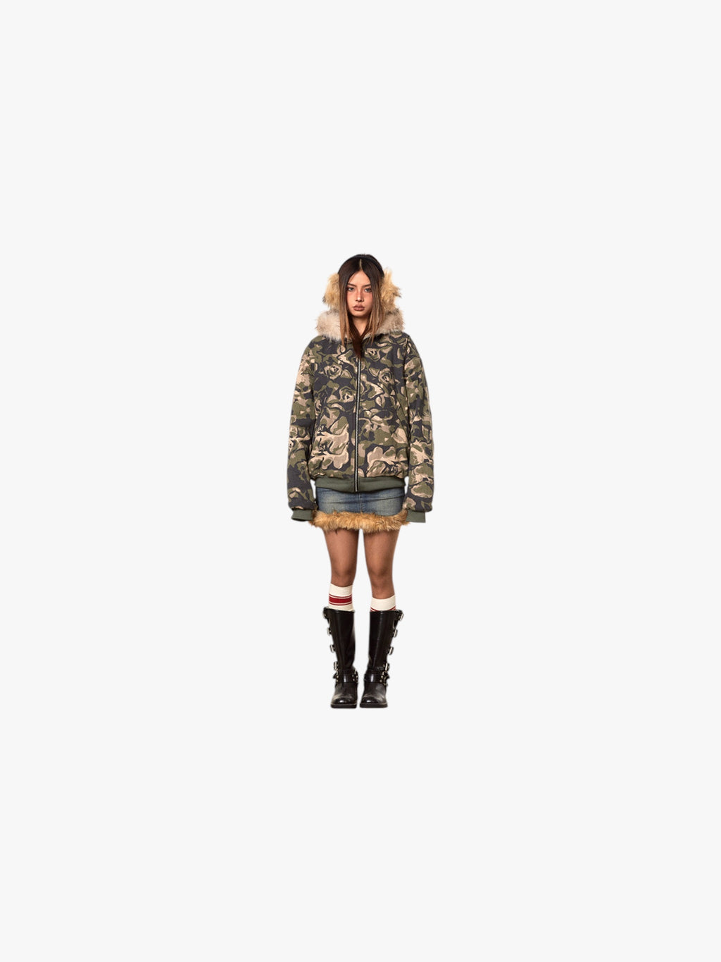 Cotton Padded Fur Collar Jacket