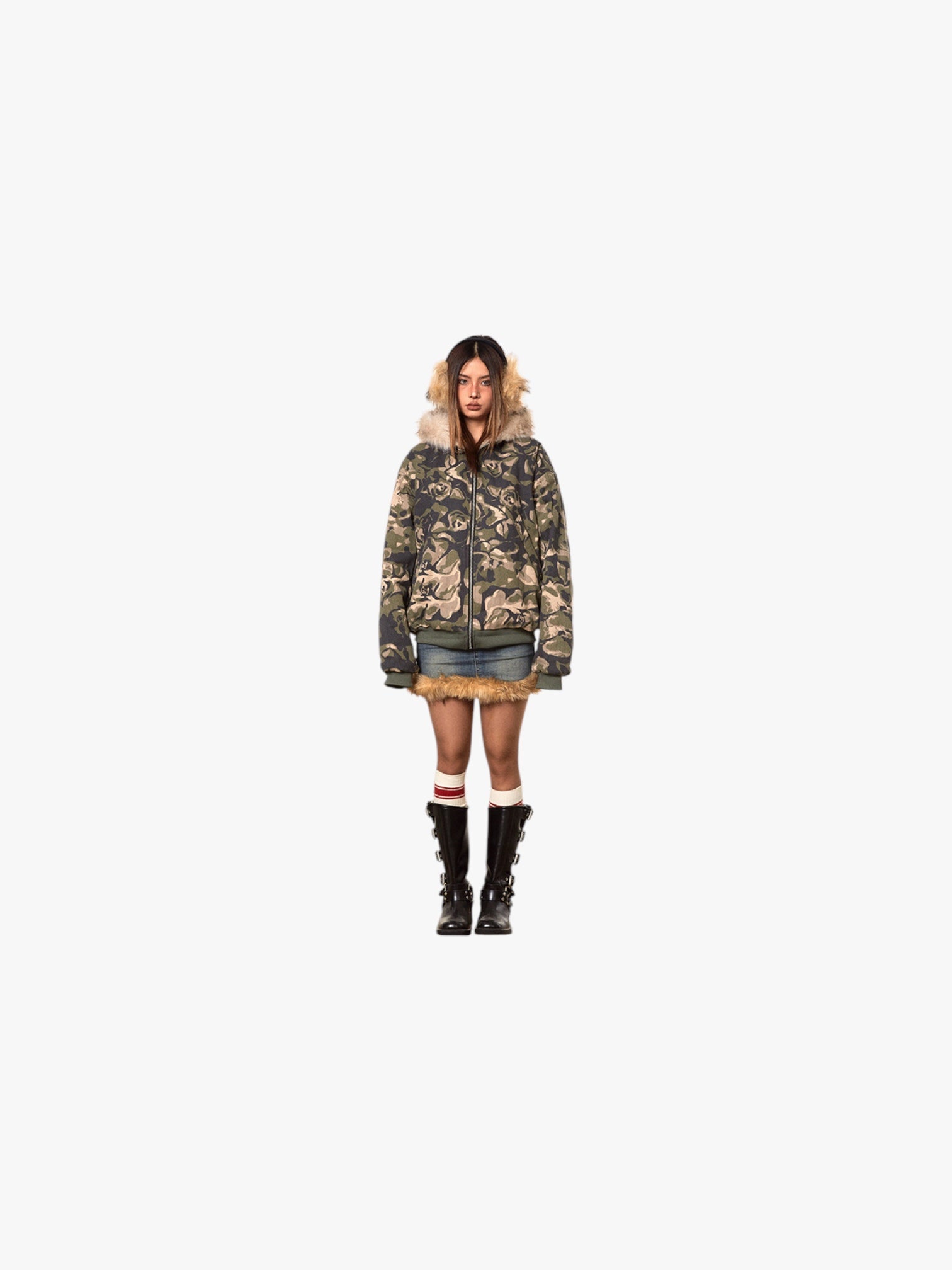 Cotton Padded Fur Collar Jacket