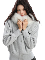 [25AW NEW ARRIVAL] GKIKZ BLOCK CODE FAUX FUR JACKET