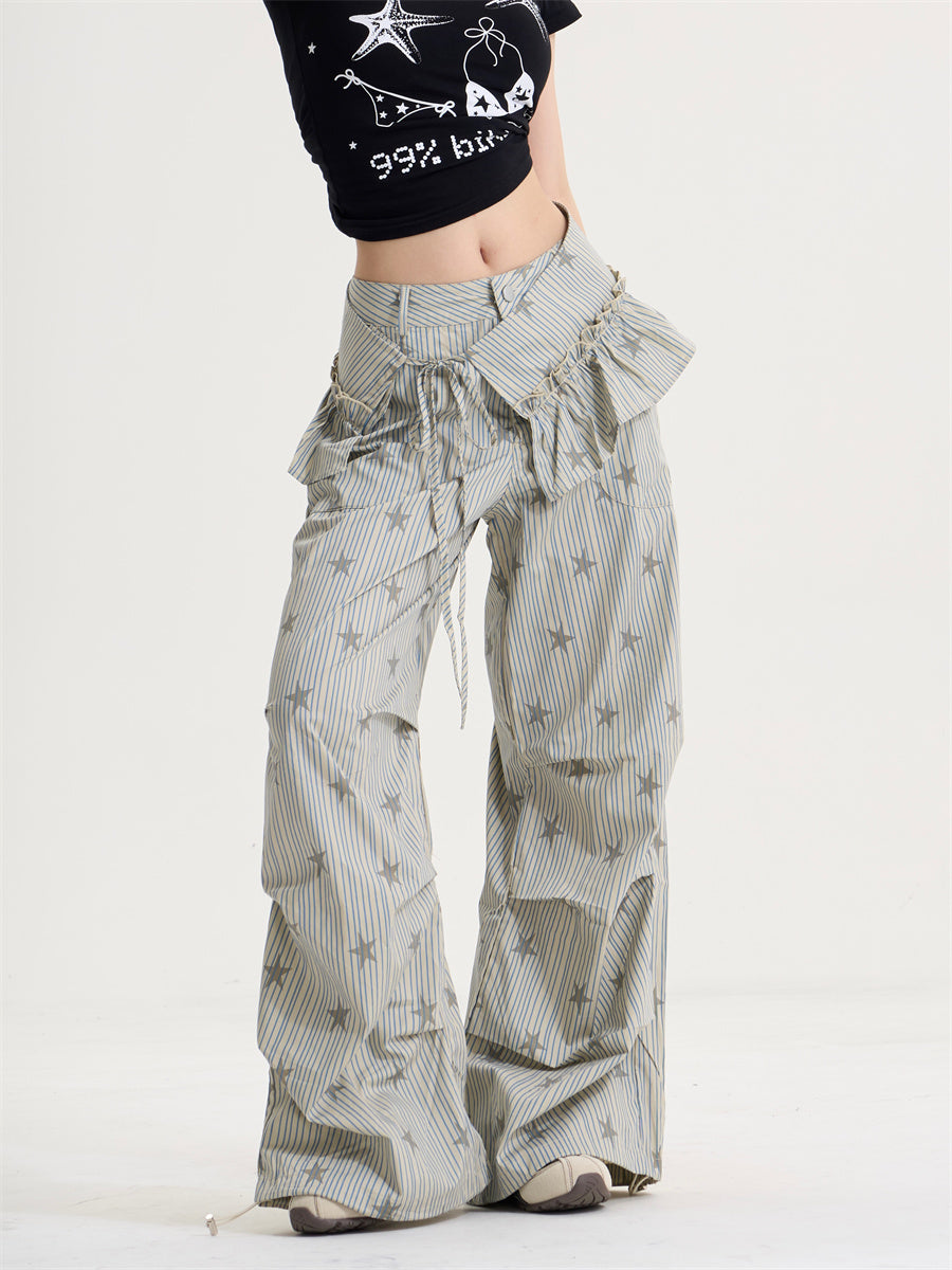 GKIKZ STARLACE RUFFLE WIDE-LEG PANT