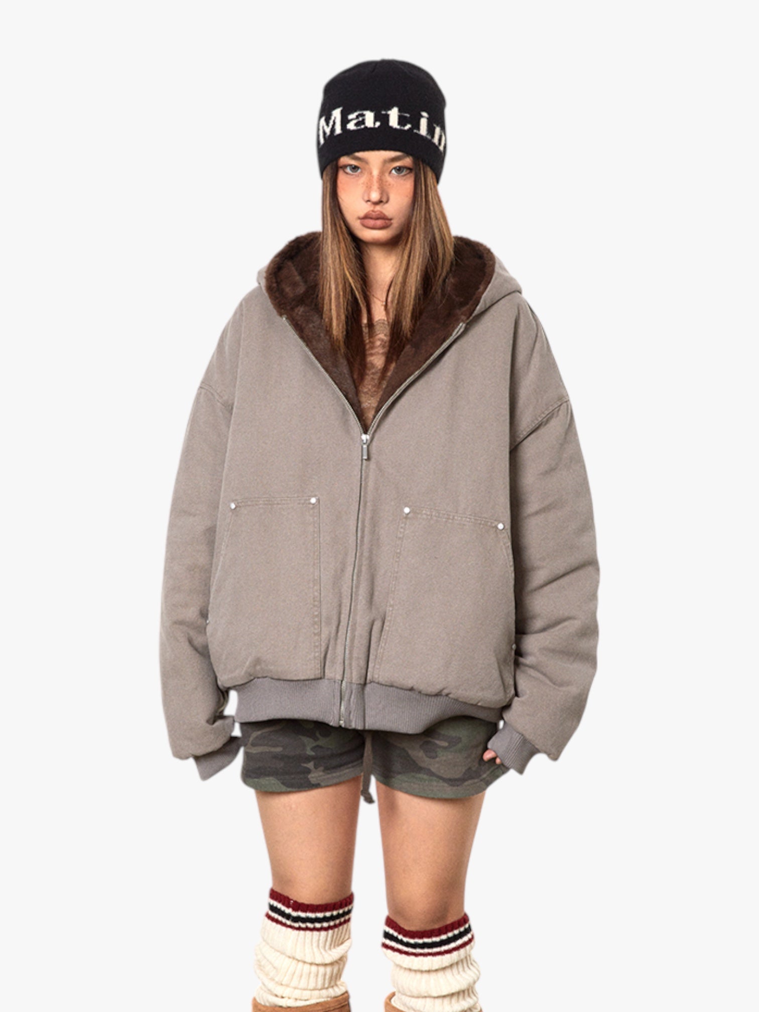 Retro Cotton-Padded Thickened Fur Jacket