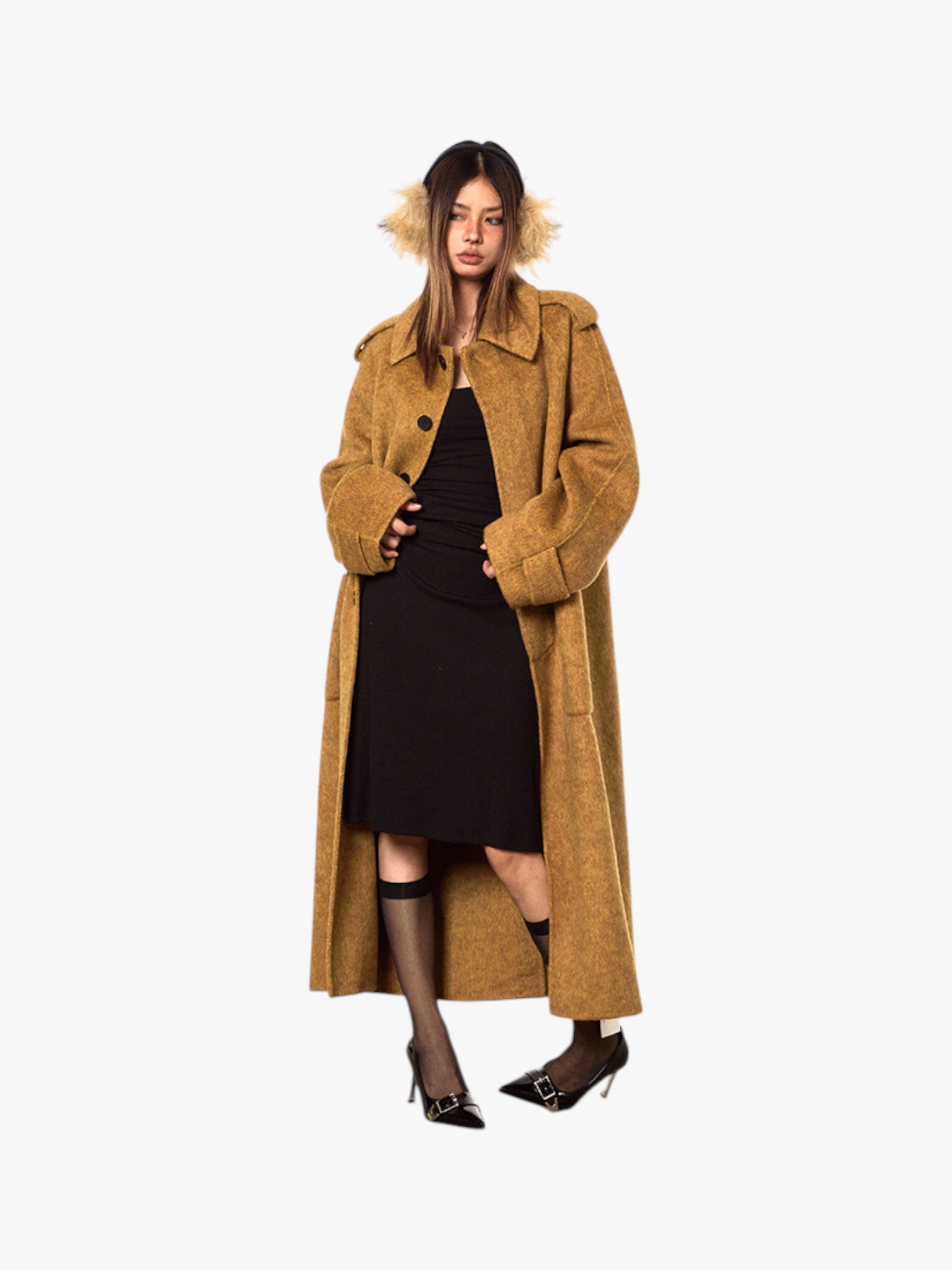 GKIKZ HANDMADE DOUBLE-FACED WOOL LONG A/W HIGH-GRADE COAT