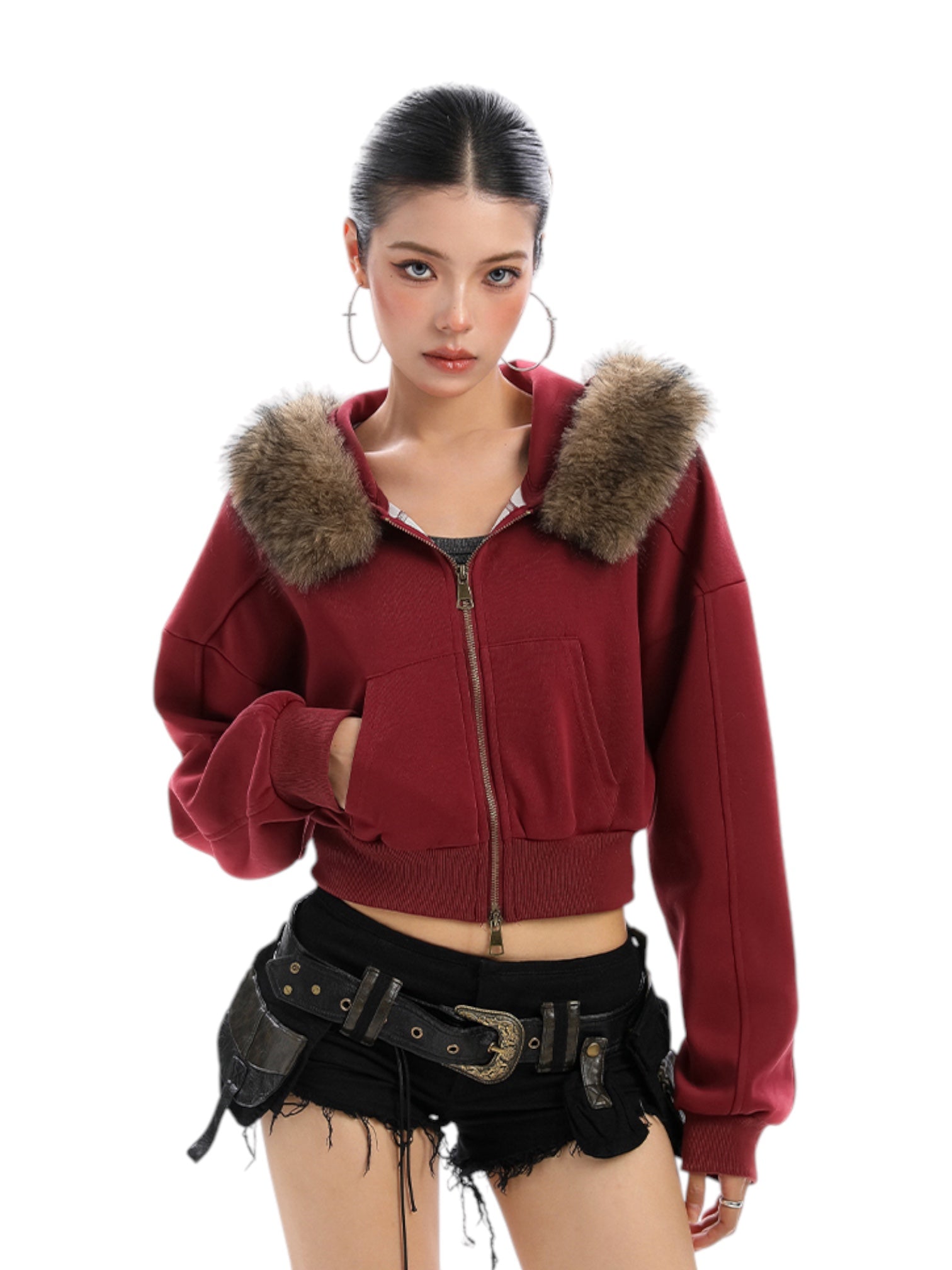[25AW NEW ARRIVAL] GKIKZ FOX FLARE ZIP-UP HOODIE