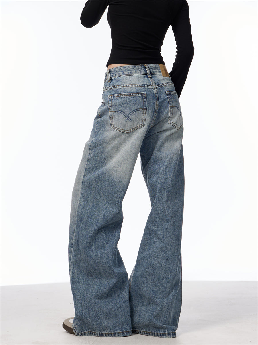 GKIKZ VINTAGE WASHED WIDE-LEG JEANS