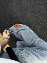 GKIKZ REVERSE DESIGN RETRO BAGGY JEANS
