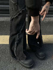 GKIKZ INNER DESTRUCTION BAGGY JEANS (BLACK)