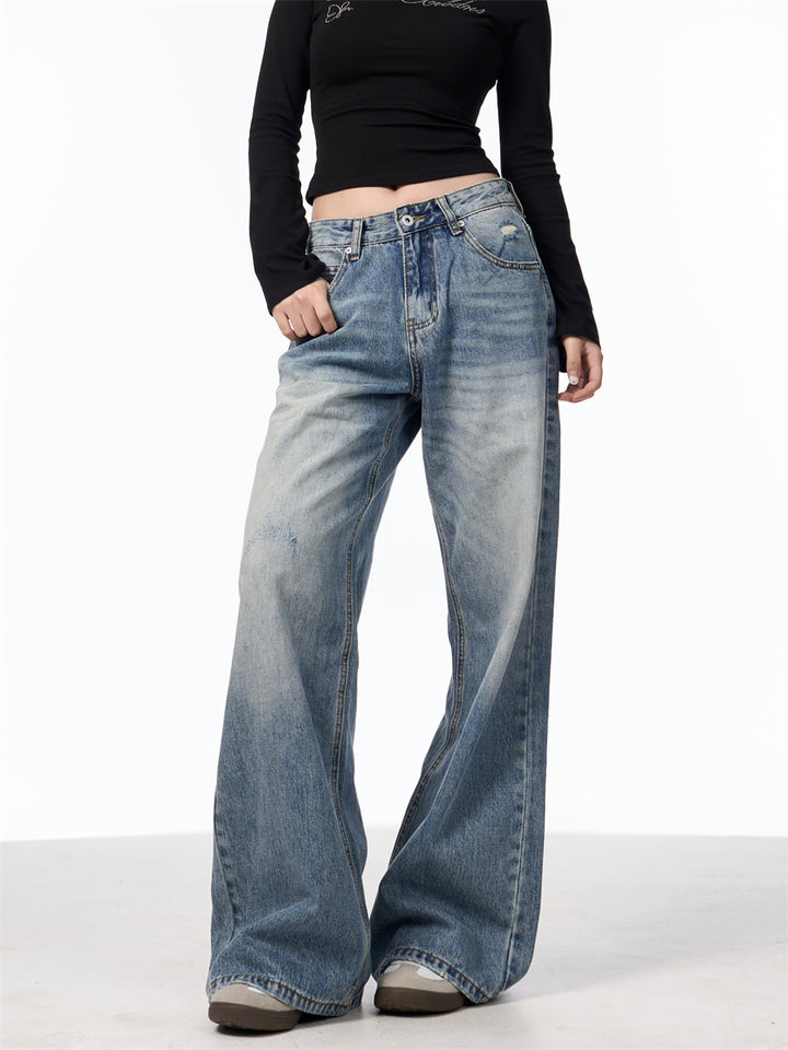 GKIKZ VINTAGE WASHED WIDE-LEG JEANS