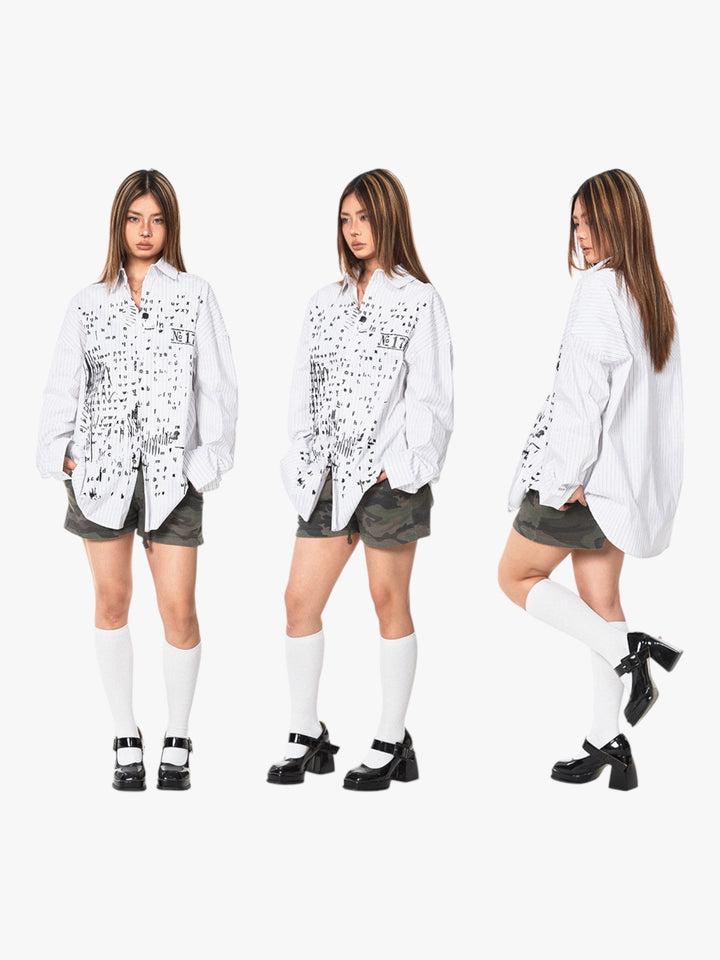 GKIKZ BOLD ABSTRACT LONG-SLEEVED SHIRT