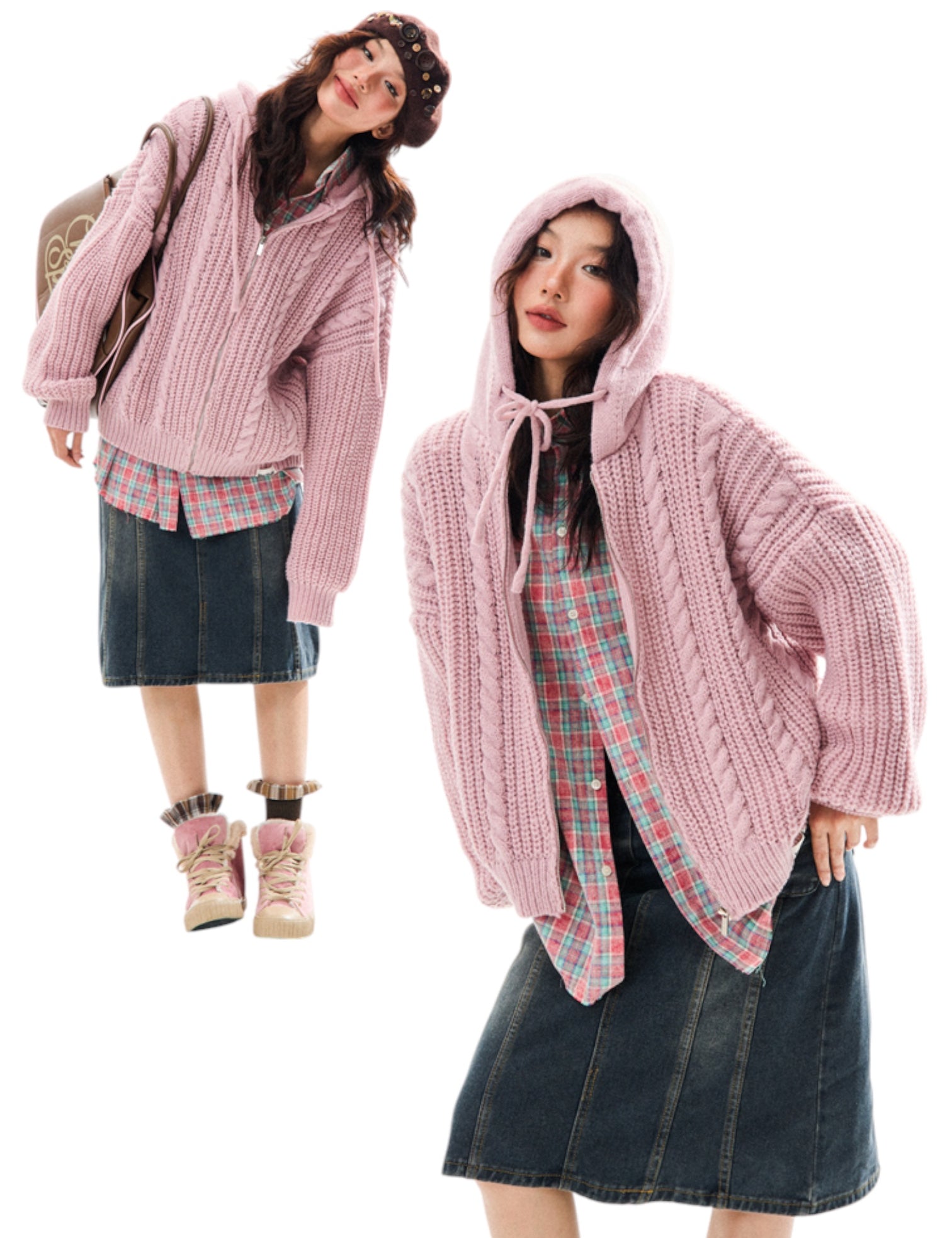 GKIKZ CHUNKY KNIT HOODIE ZIPPER - COZY LIMITED EDITION