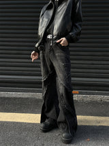Inner Destruction Baggy Jeans (Black)