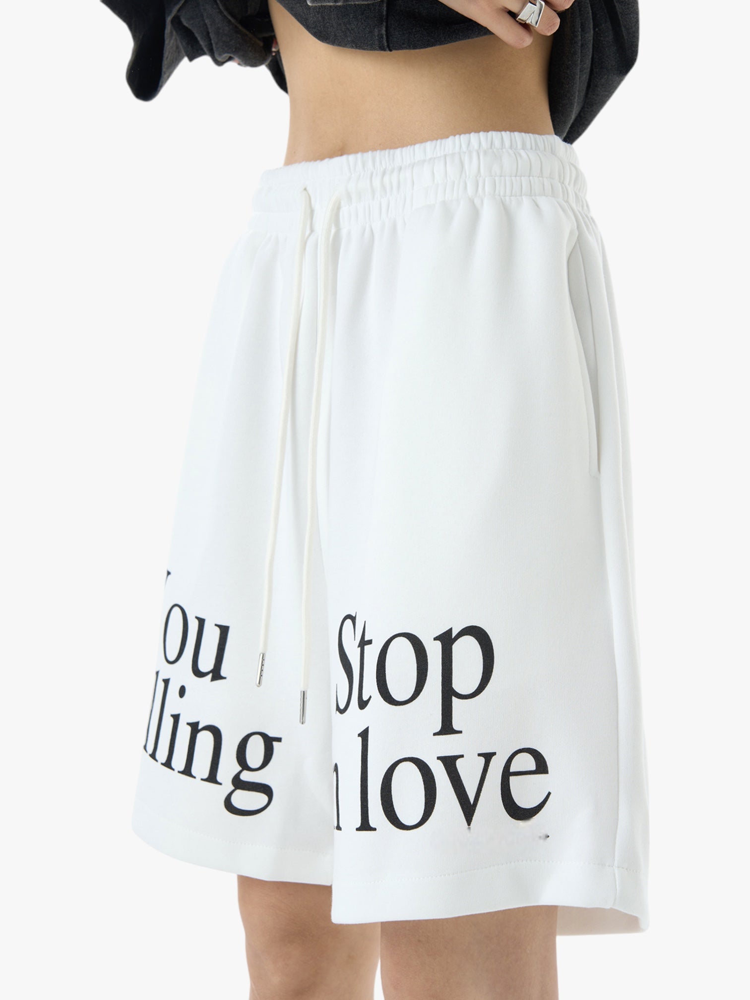 GKIKZ "YOU STOP FALLING IN LOVE" SUMMER COTTON SHORTS