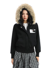 [25AW NEW ARRIVAL] GKIKZ BLOCK CODE FAUX FUR JACKET