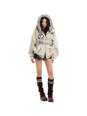 [25AW NEW ARRIVAL] GKIKZ BIG-EARS BUNNY FUR ZIP-UP HOODIE
