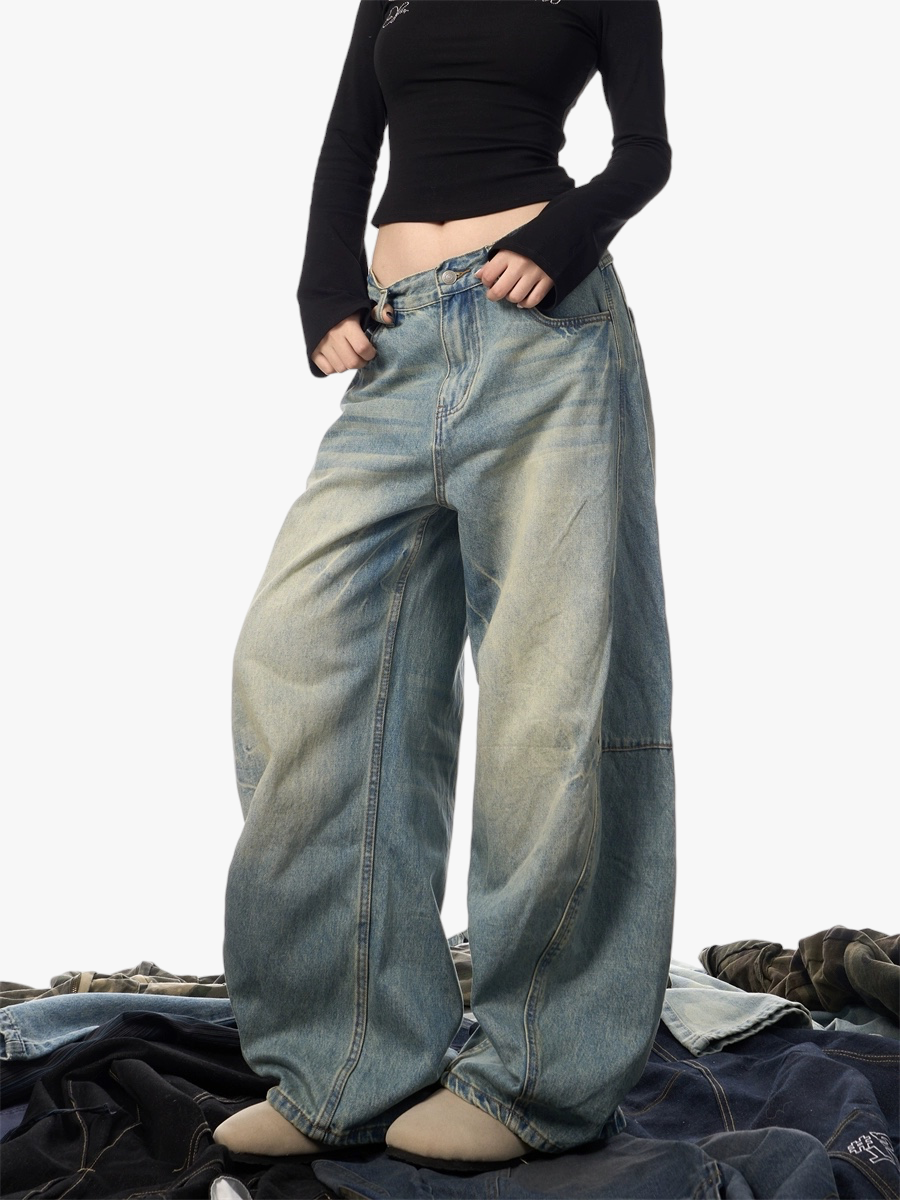 GKIKZ RETRO WASHED-OUT BAGGY JEANS