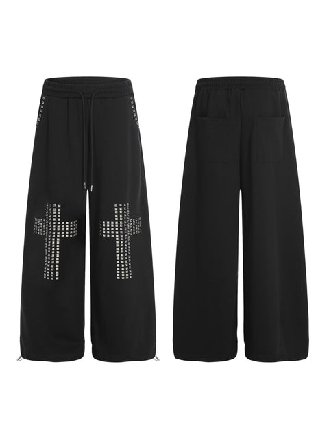 Rivet Cross Wide-Leg Pants
