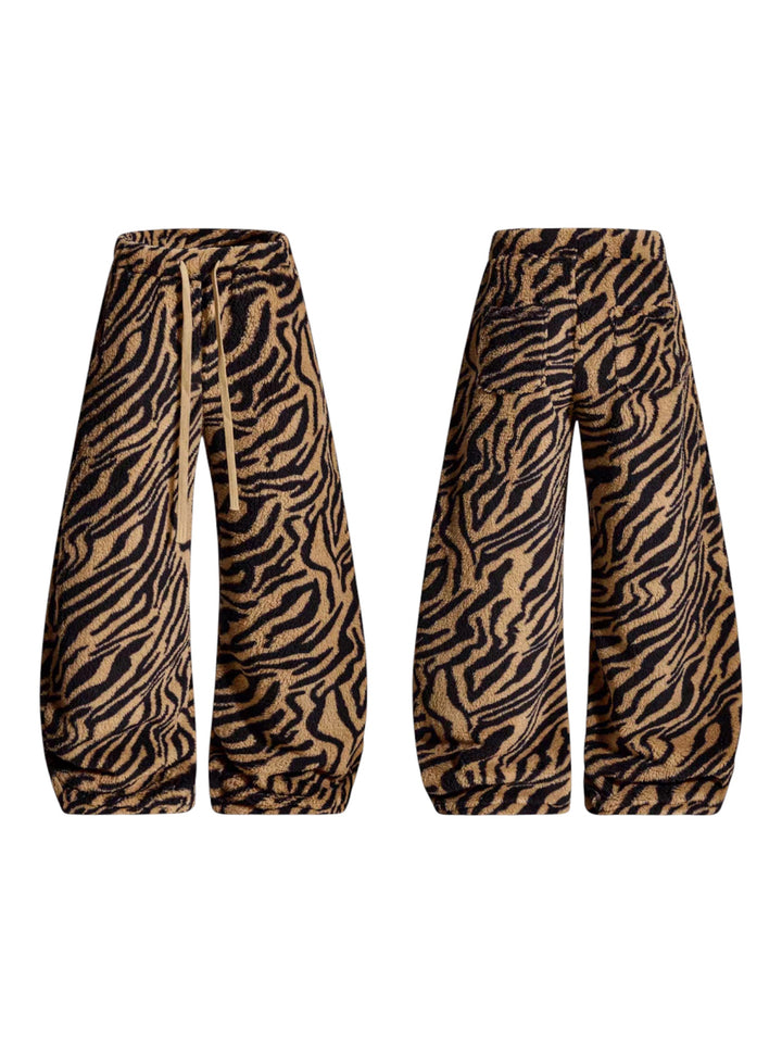 GKIKZ TIGER TRAIL PLUSH WIDE-LEG PANTS