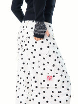 Heart Shaped Back-Pocket Polka Dot Wide-Leg Pant