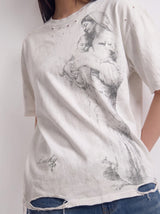 "Lucky" Distressed and Destroyed Tees