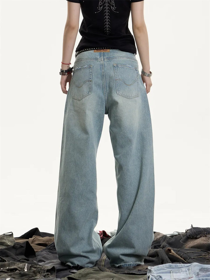 GKIKZ STONEFLOW HEAVY WIDE-LEG DENIM