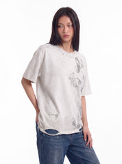 Lucky distressed and destroyed graphic tee — women's streetwear