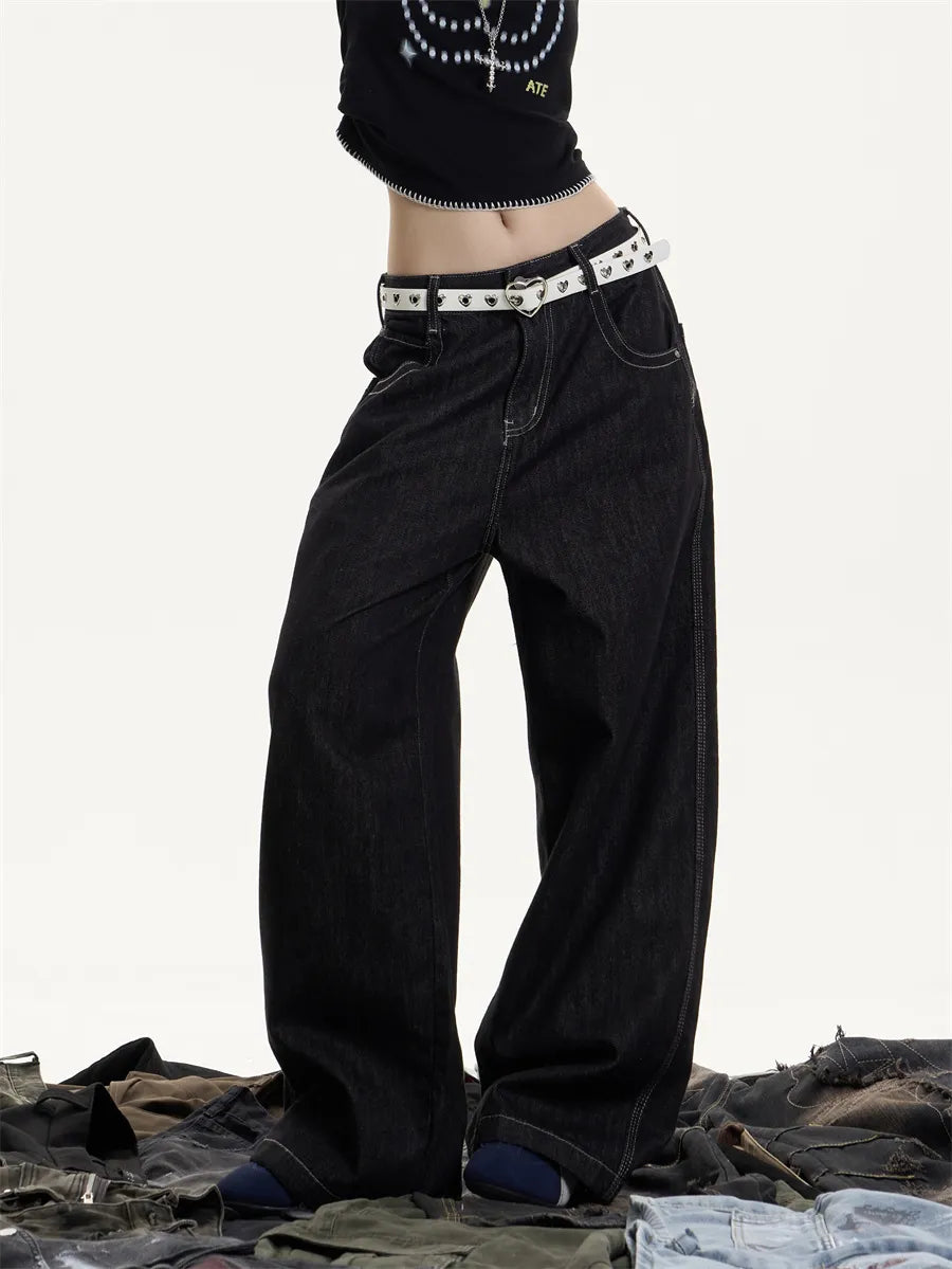 [25SS NEW ARRIVAL] GKIKZ MIDNIGHT STITCH WIDE-LEG HEAVY DENIM