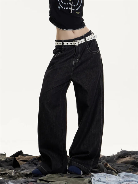 [25AW NEW ARRIVAL] GKIKZ MIDNIGHT STITCH WIDE-LEG HEAVY DENIM