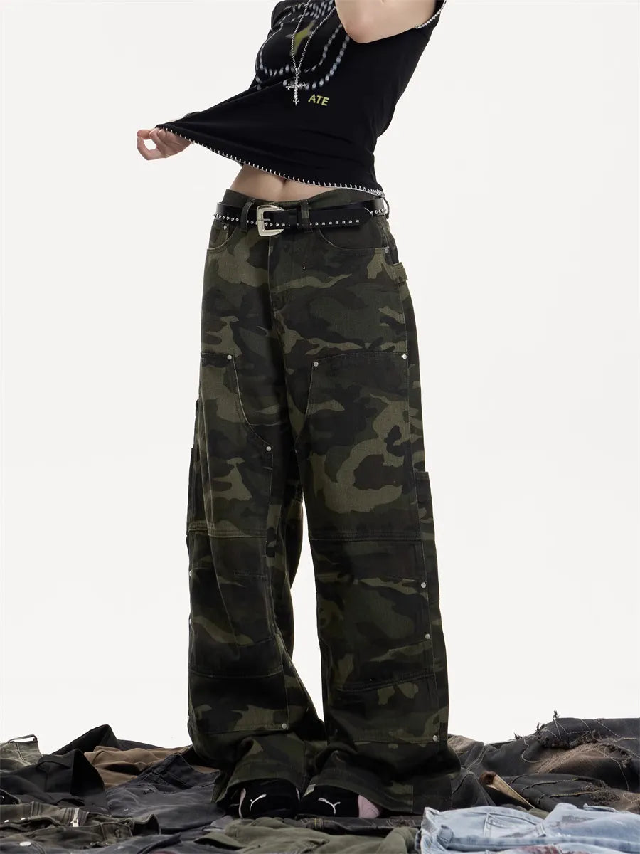 [25SS NEW ARRIVAL] GKIKZ BATTLECORE WIDE-LEG CAMO PANTS