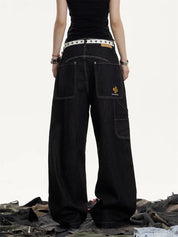 [25SS NEW ARRIVAL] GKIKZ MIDNIGHT STITCH WIDE-LEG HEAVY DENIM