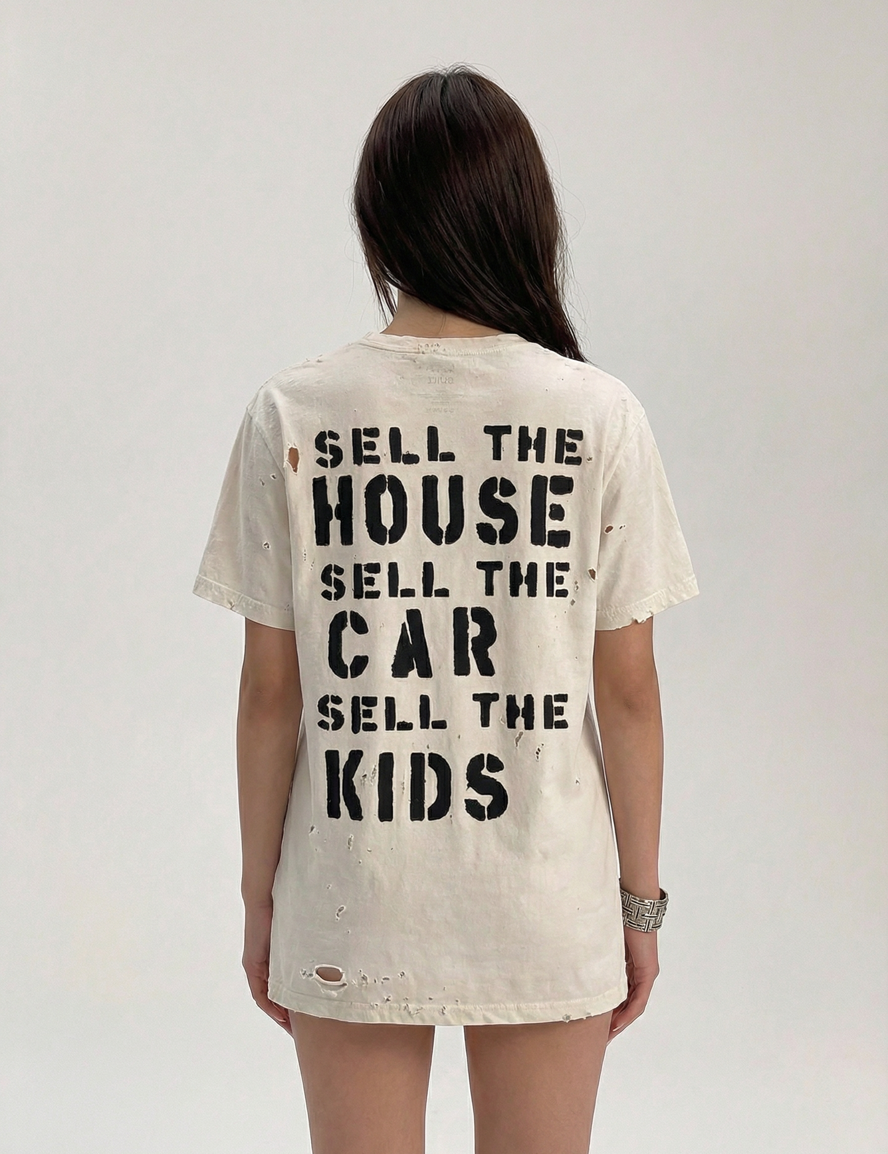 Sell It All distressed graphic cotton tee — women's streetwear